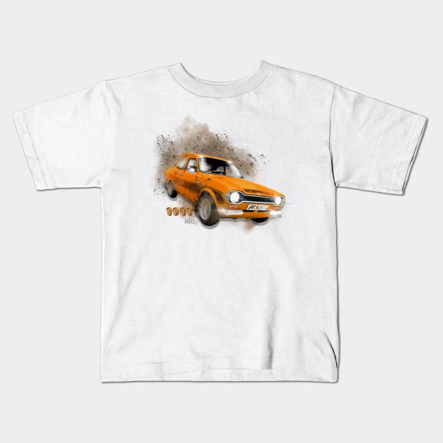 1971 Escort MK1 Rally Car Kids T-Shirt by MotorManiac